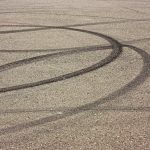 skid mark from car accident